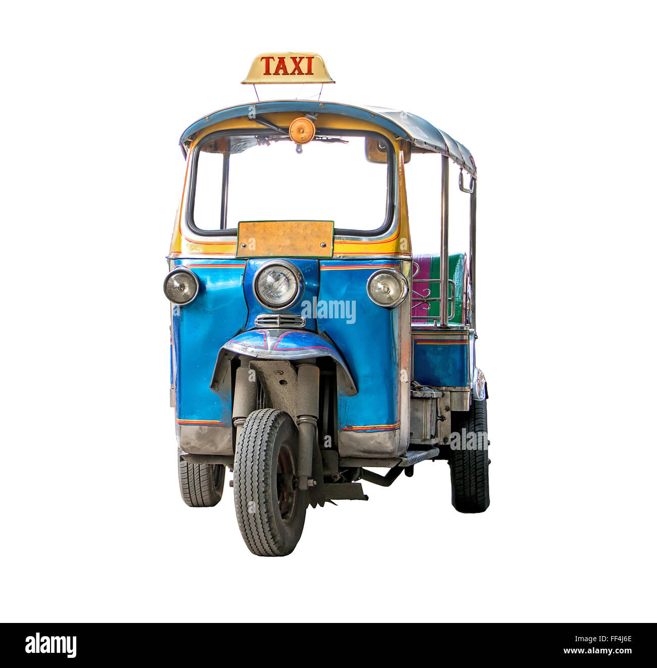 Tuk-Tuk isoliert auf weißem Hintergrund Stockfoto