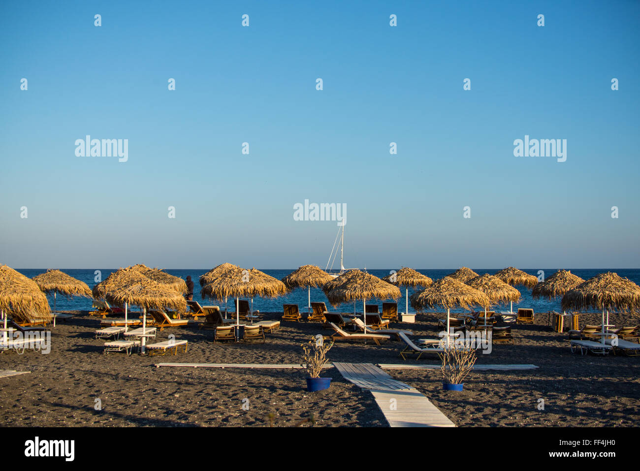 Akrotiri Beach in Santorini Griechenland Stockfoto