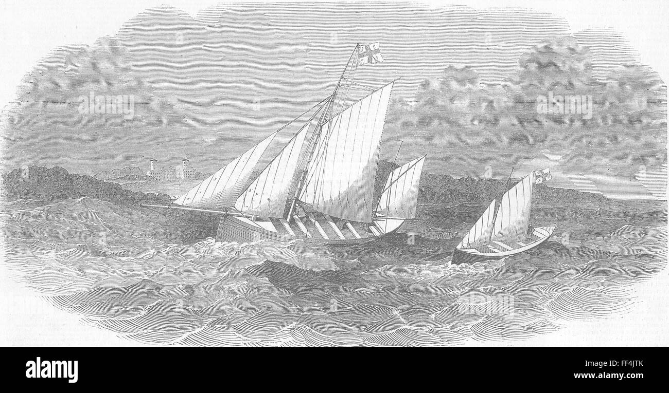 Irland Erris Fischen Dorf Rettungsboote, Erreter 1851. Illustrierte London News Stockfoto