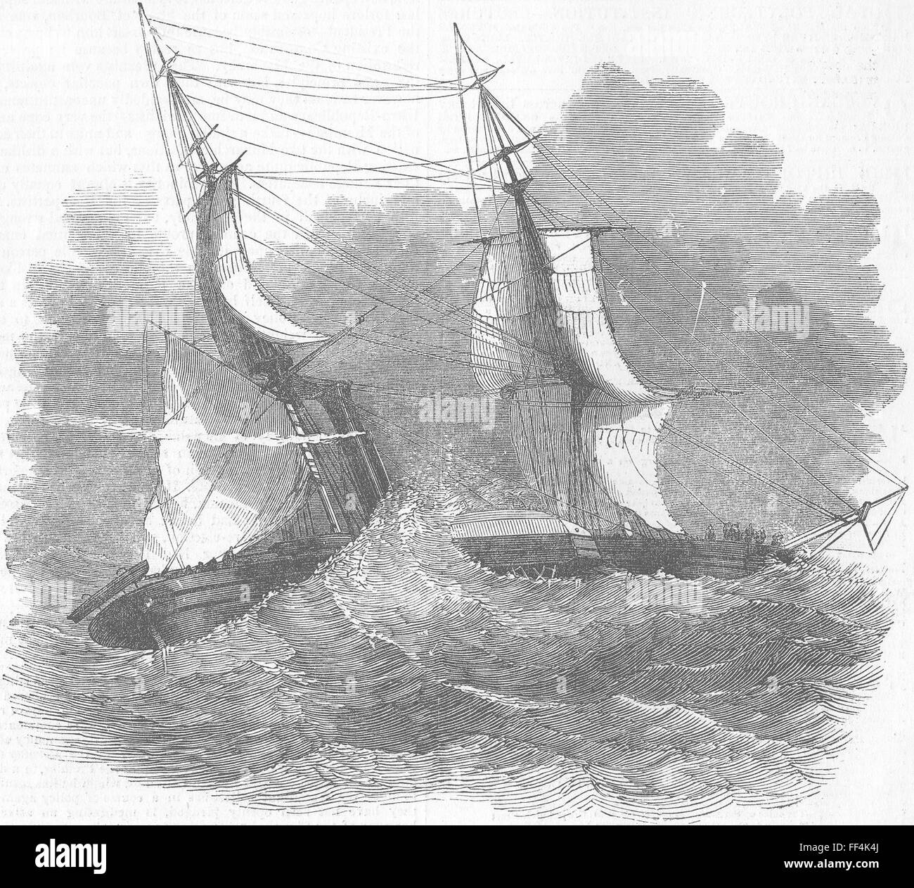 LIBERIA-Wrack des Schiffes Flamer 1851. Illustrierte London News Stockfoto