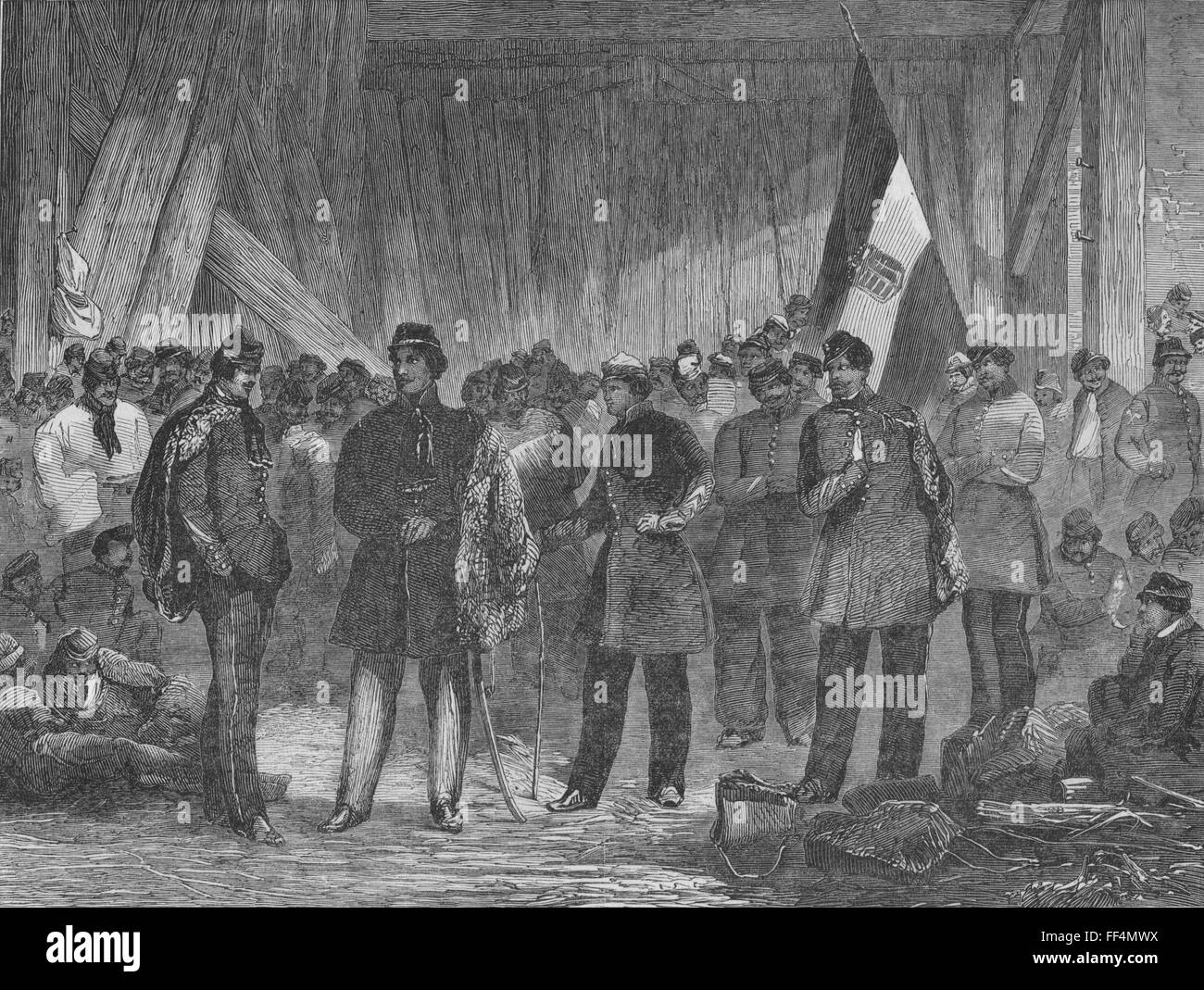 Ungarn-Husaren in Folkestone, Kent 1849. Illustrierte London News Stockfoto