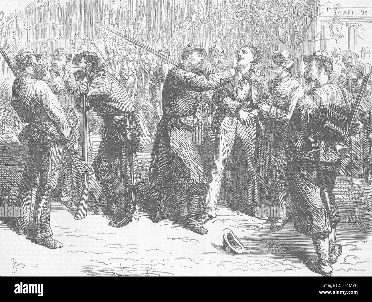 Frankreich Paris Kommune Press Gang für Gemeinde Armee 1871. Illustrierte London News Stockfoto