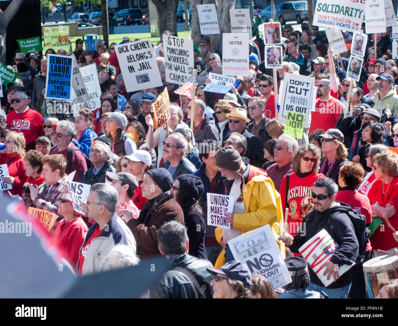 Union Protestkundgebung Downtown Los Angeles, CA California Stockfoto
