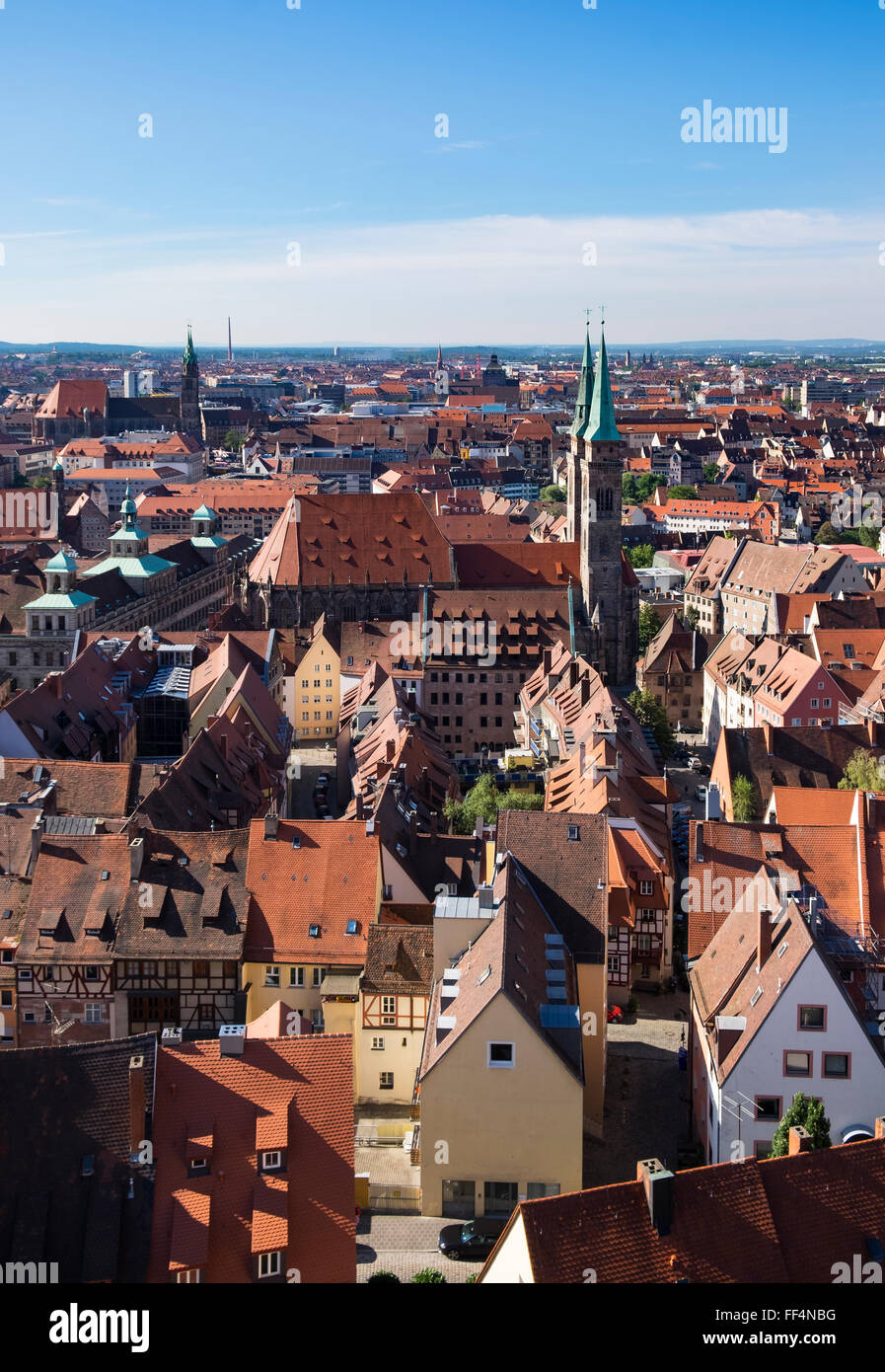Altstadt mit St. Sebaldus-Kirche, Nürnberg, Mittelfranken, Franken, Bayern, Deutschland Stockfoto