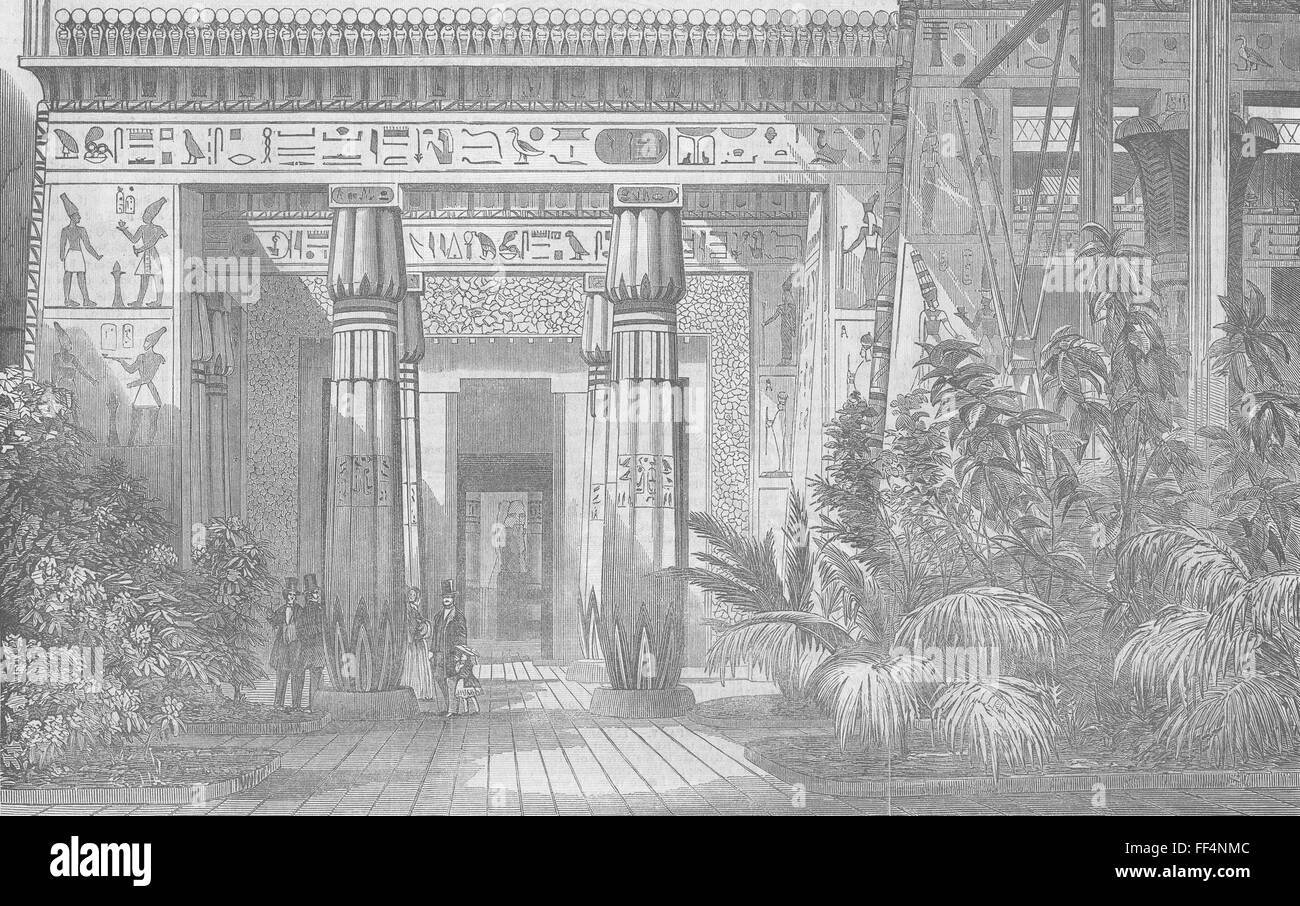 Londoner Crystal Palace-Ägypten-Gericht-Beni Hassan Grab 1854. Illustrierte London News Stockfoto