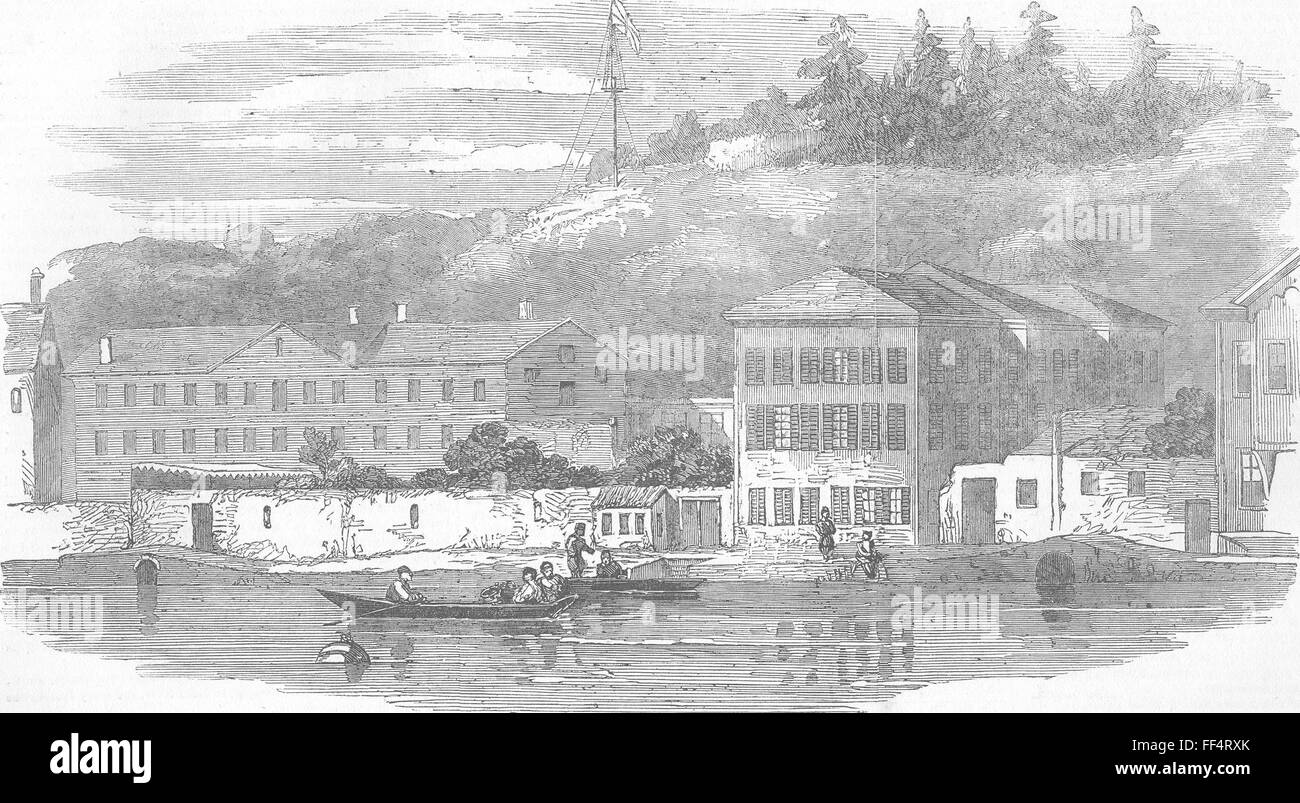 Türkei telegraph Station, Bosporus 1855. Illustrierte London News Stockfoto