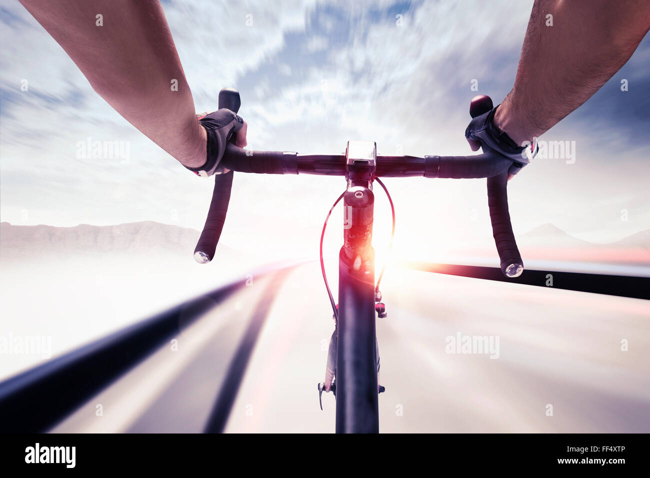 Radfahrer in der Geschwindigkeit Stockfoto