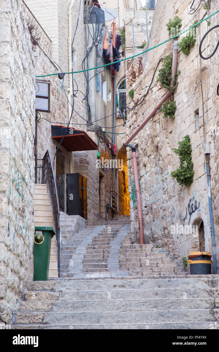 Jerusalem - Gang im arabischen Viertel Stockfoto