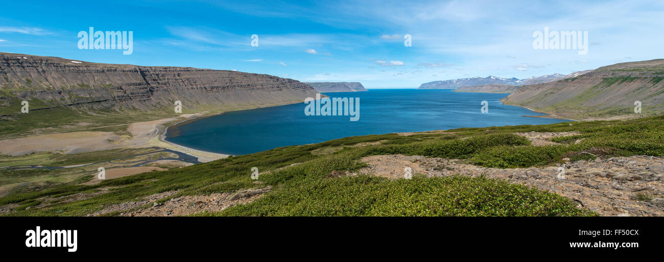 Sudurfjordir, Westfjorde, Island Stockfoto
