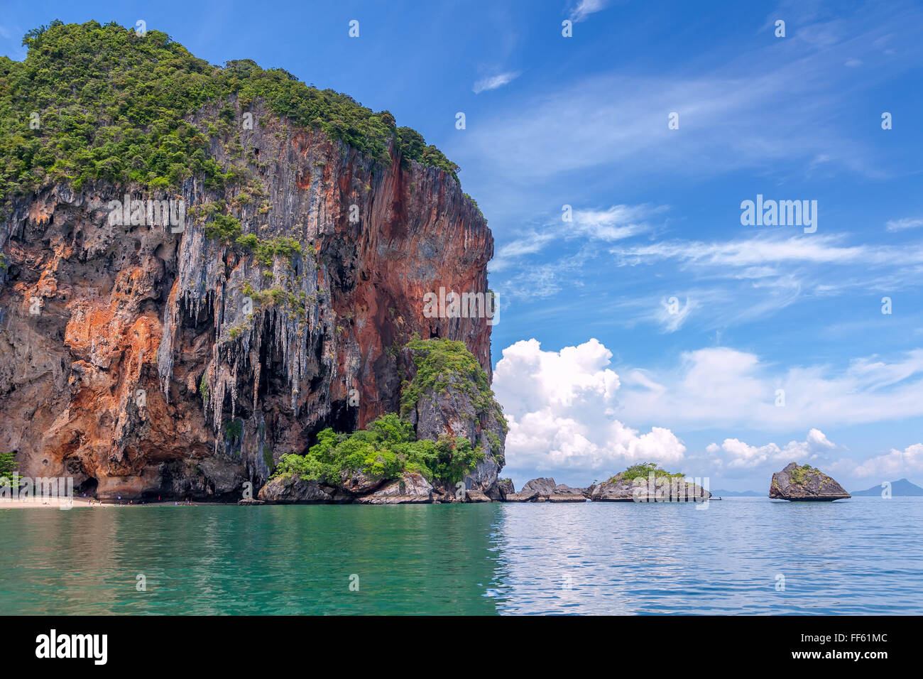 Am berühmten Railey Beach in der thailändischen Provinz Krabi. Stockfoto