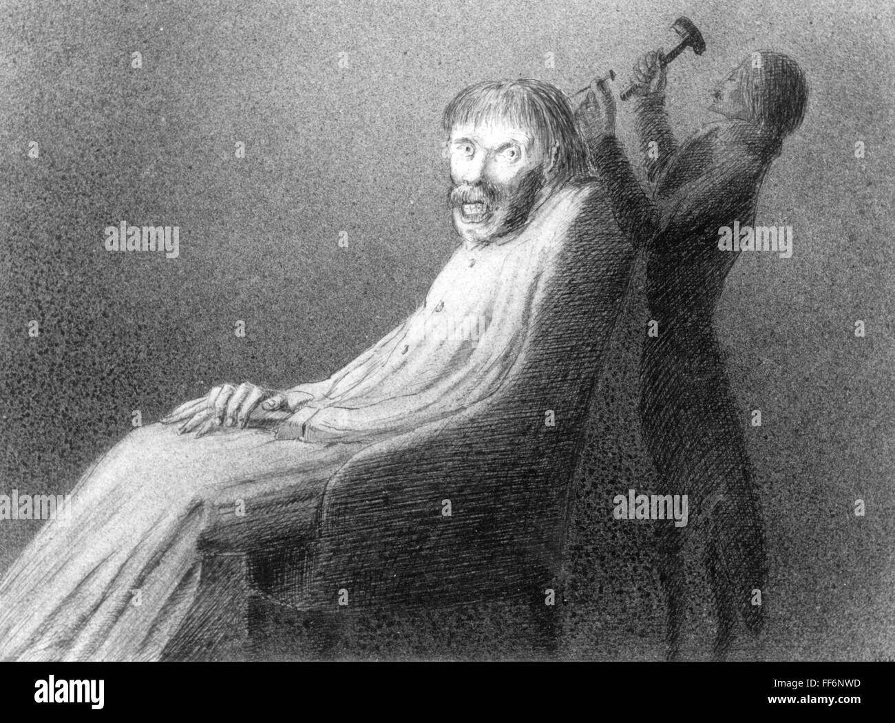 Medizin, Psychiatrie / psychische Erkrankungen, 'der Wahnsinn', Zeichnung von Alfred Kubin (1877 - 1959), 1904, Additional-Rights-Clearences-not available Stockfoto