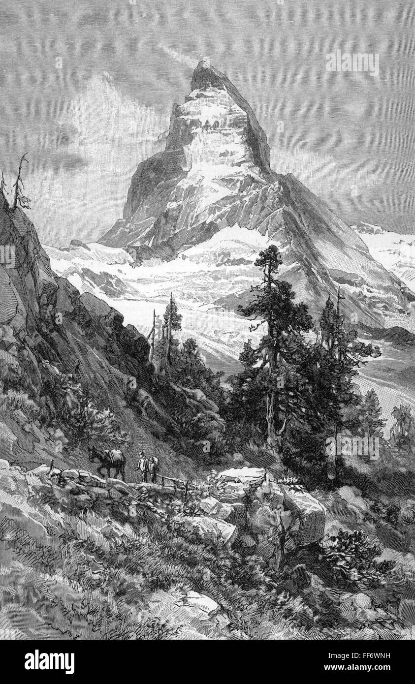 Matterhorn Switzerland Engraving Stockfotos und -bilder Kaufen - Alamy