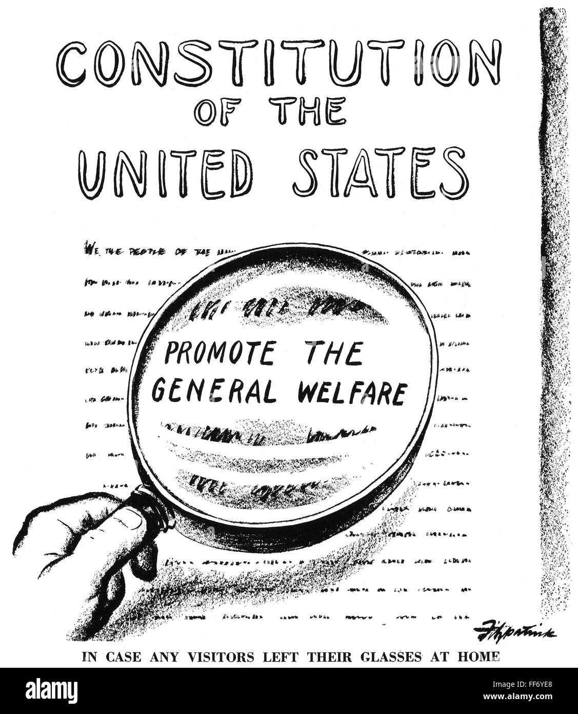 Daniel R Fitzpatrick VERFASSUNG CARTOON, 1949. /n'In Fall jeder Besucher links ihre Gläser ...