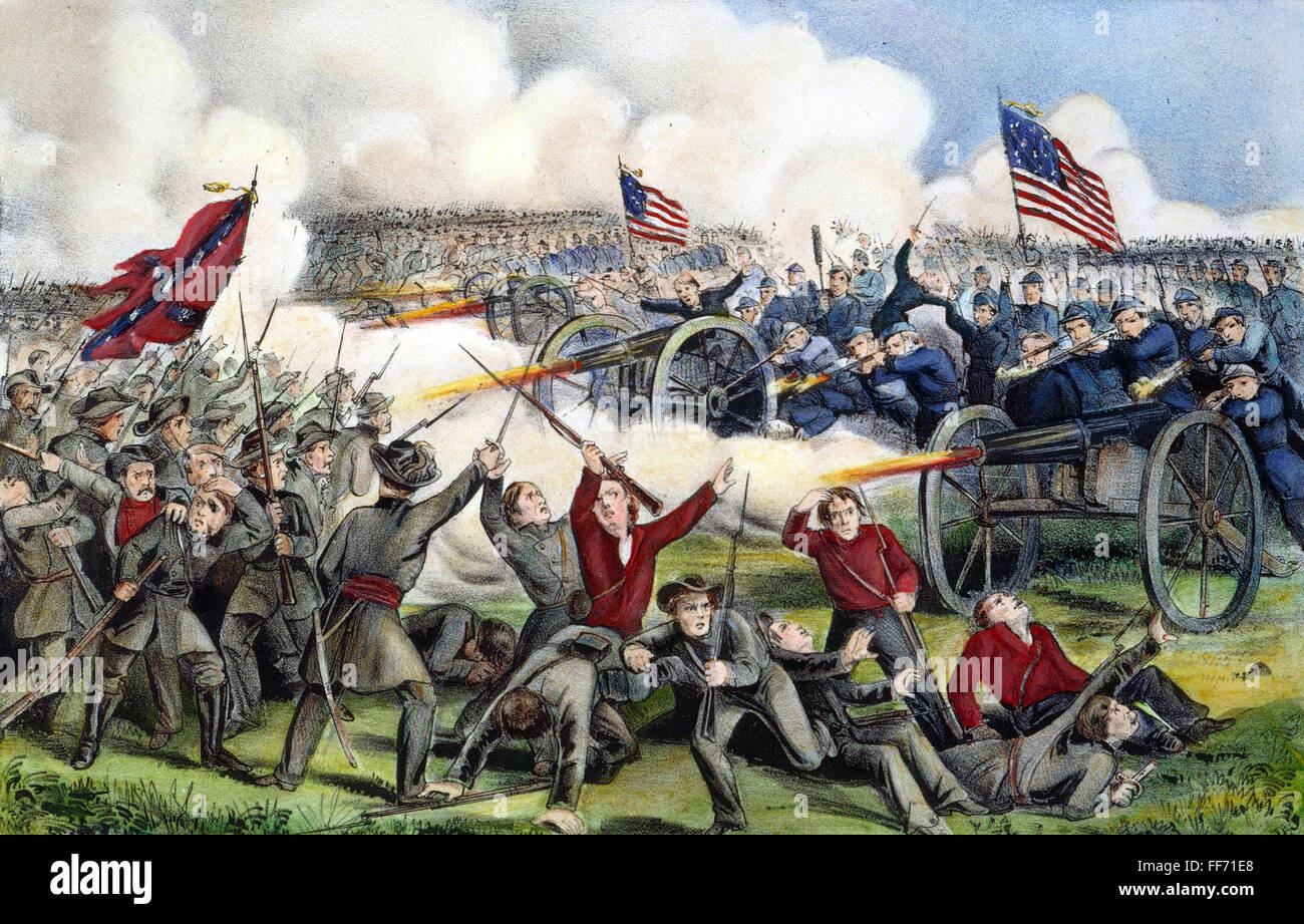 BÜRGERKRIEG: GETTYSBURG, 1863. /nLithograph von Currier & Ives. Stockfoto