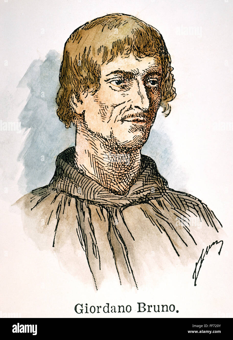 GIORDANO BRUNO /n(1548?-1600). Eine traditionelle Porträt von unsicherer Herkunft. Stockfoto