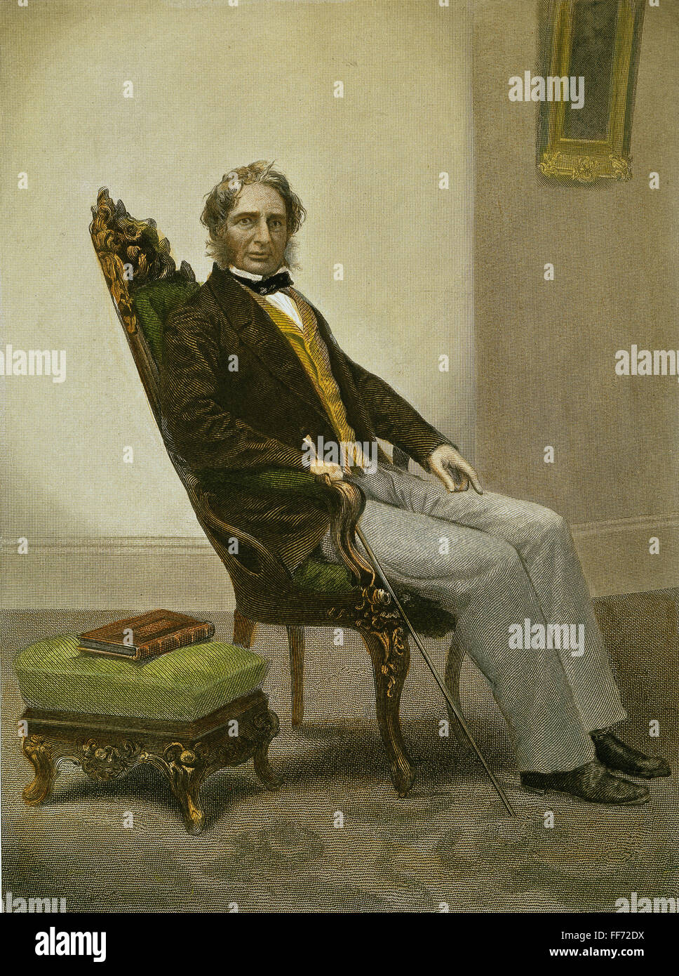 HENRY WADSWORTH LONGFELLOW /n(1807-1882). Amerikanischer Dichter. Farbe, Gravur, American, 1863. Stockfoto