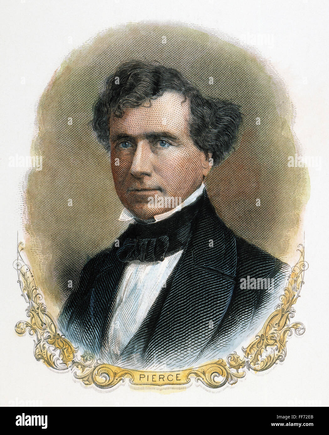 FRANKLIN PIERCE (1804-1869). /nColor Gravur, 19. Jahrhundert. Stockfoto