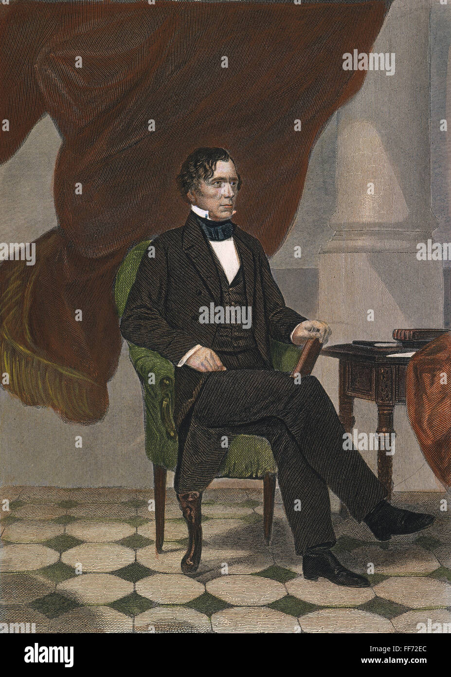 FRANKLIN PIERCE (1804 – 1969). /nColor Stahl, Gravur, American, 1864. Stockfoto