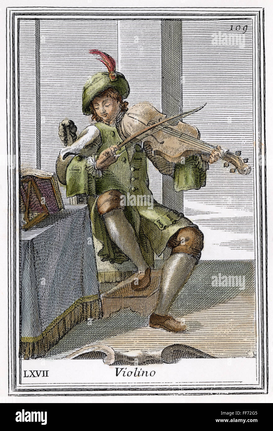 VIOLINE, 1723. /nCopper Gravur, 1723, durch Arnold van Westerhout. Stockfoto