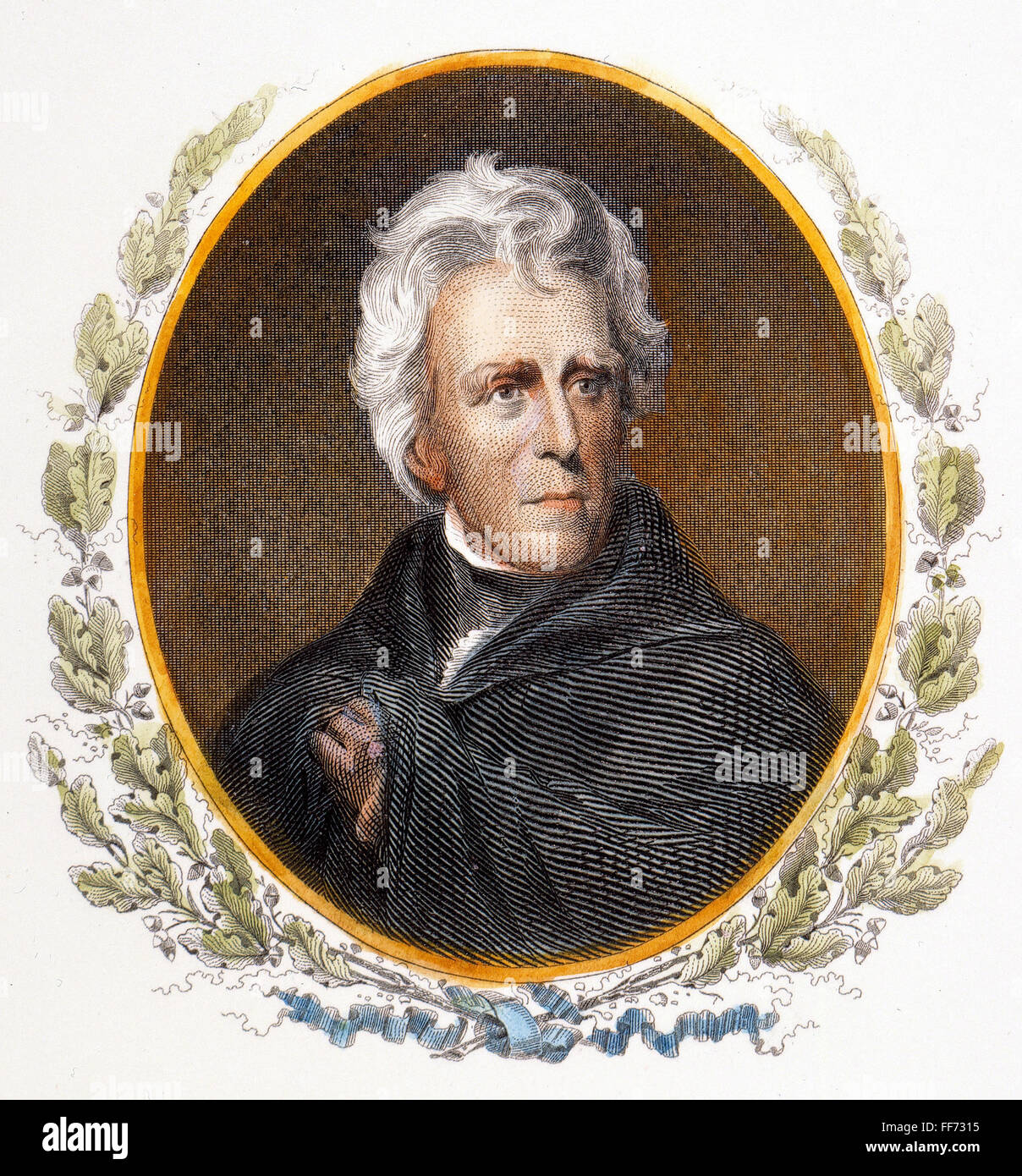 ANDREW JACKSON (1767-1845). /nColor Gravur, 19. Jahrhundert. Stockfoto
