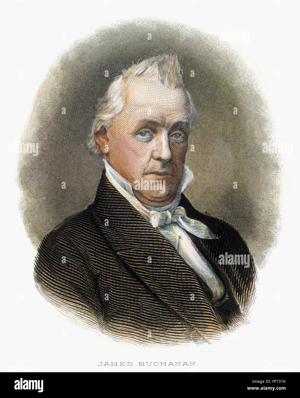 JAMES BUCHANAN (1791-1868). /nLine Gravur, 19. Jahrhundert. Stockfoto