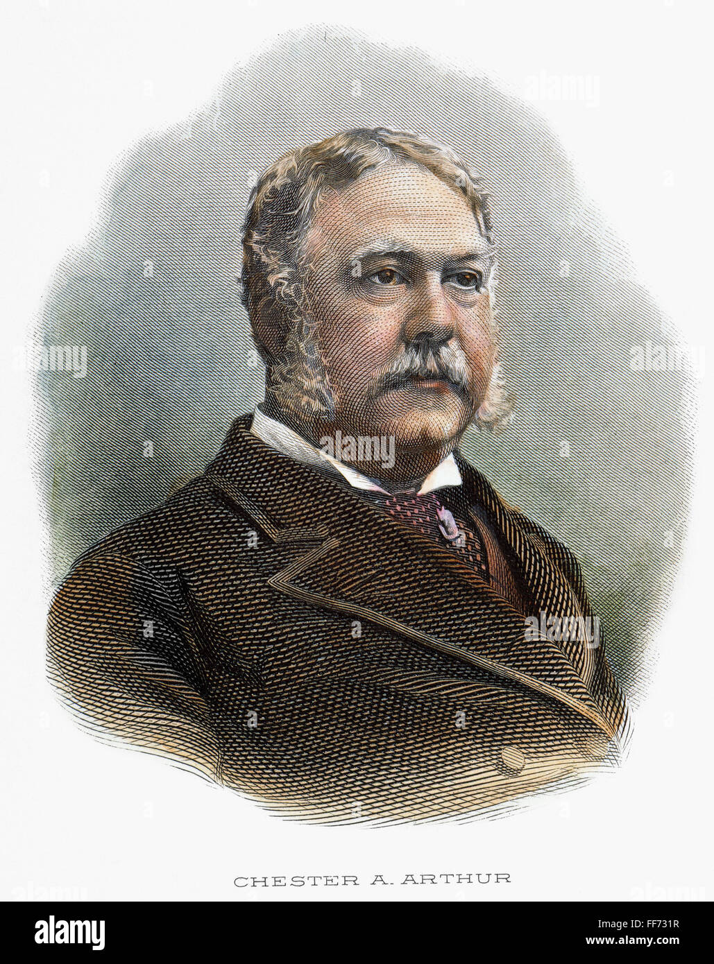 CHESTER A. ARTHUR /n(1830-1886). Stahlstich. Stockfoto