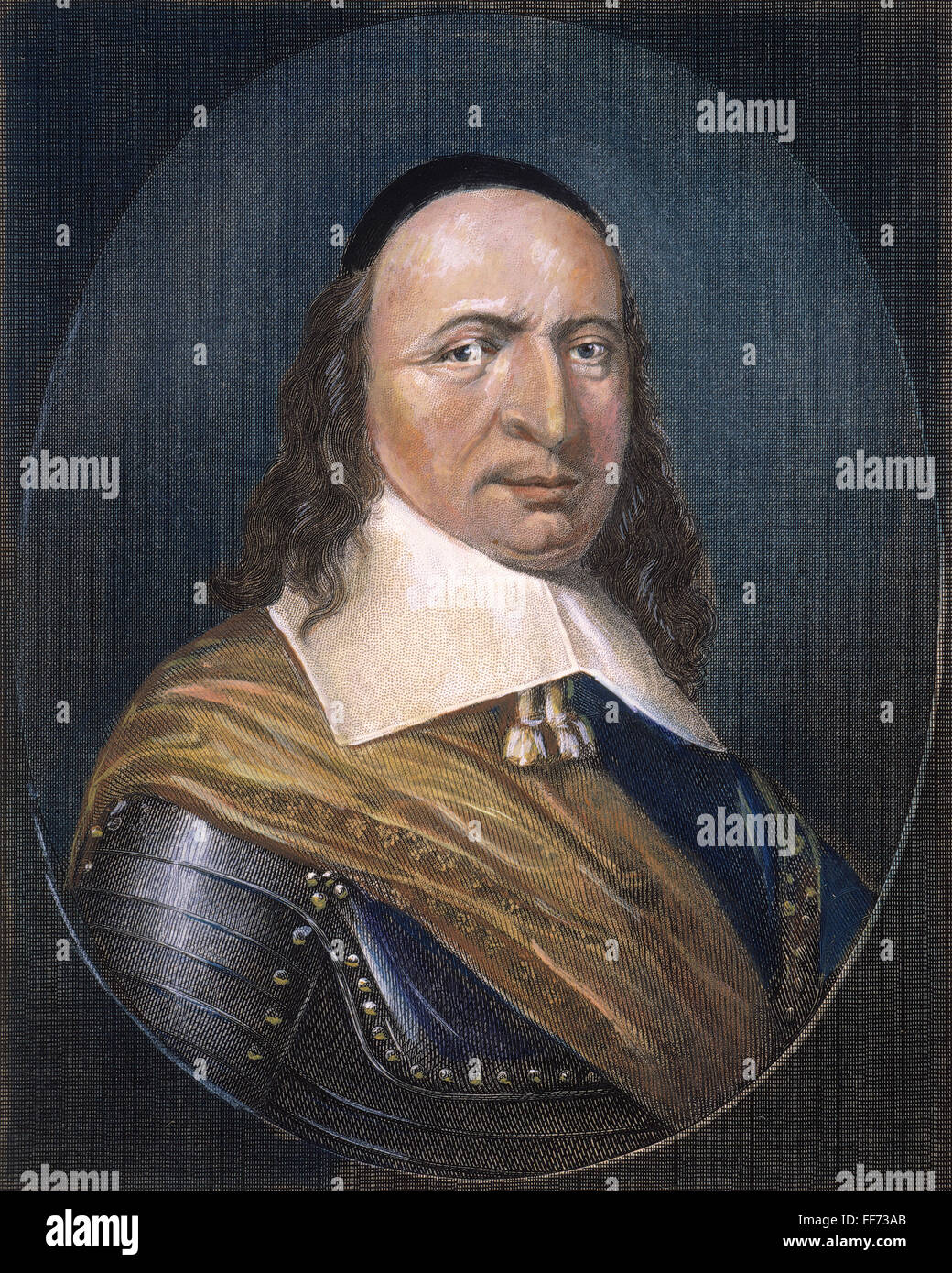 PETER STUYVESANT /n(1592-1672). Niederländische Administrator in Amerika. Farbe, Gravur, 19. Jahrhundert. Stockfoto