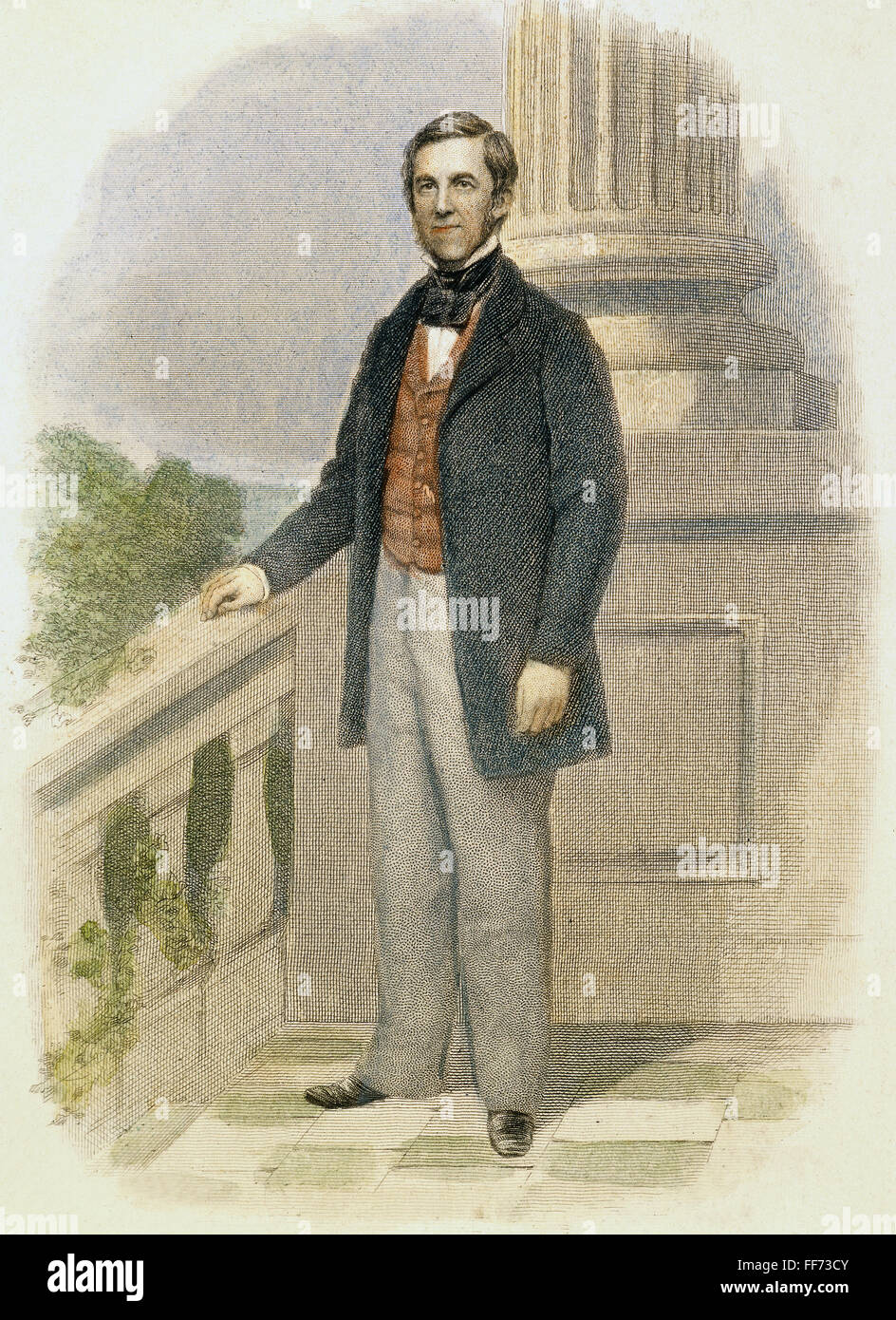 Wendell /n(1808-1894). Amerikanischer Mann der Buchstaben. Farbe-Gravur. Stockfoto