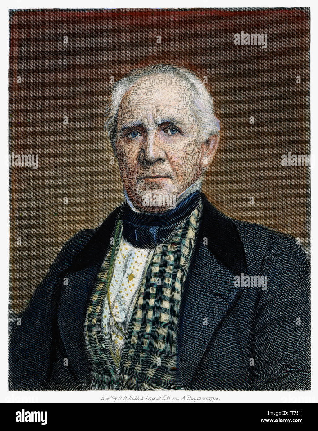 SAM HOUSTON (1793-1863). /nSteel Gravur, 1878, nach einer Daguerreotypie. Stockfoto