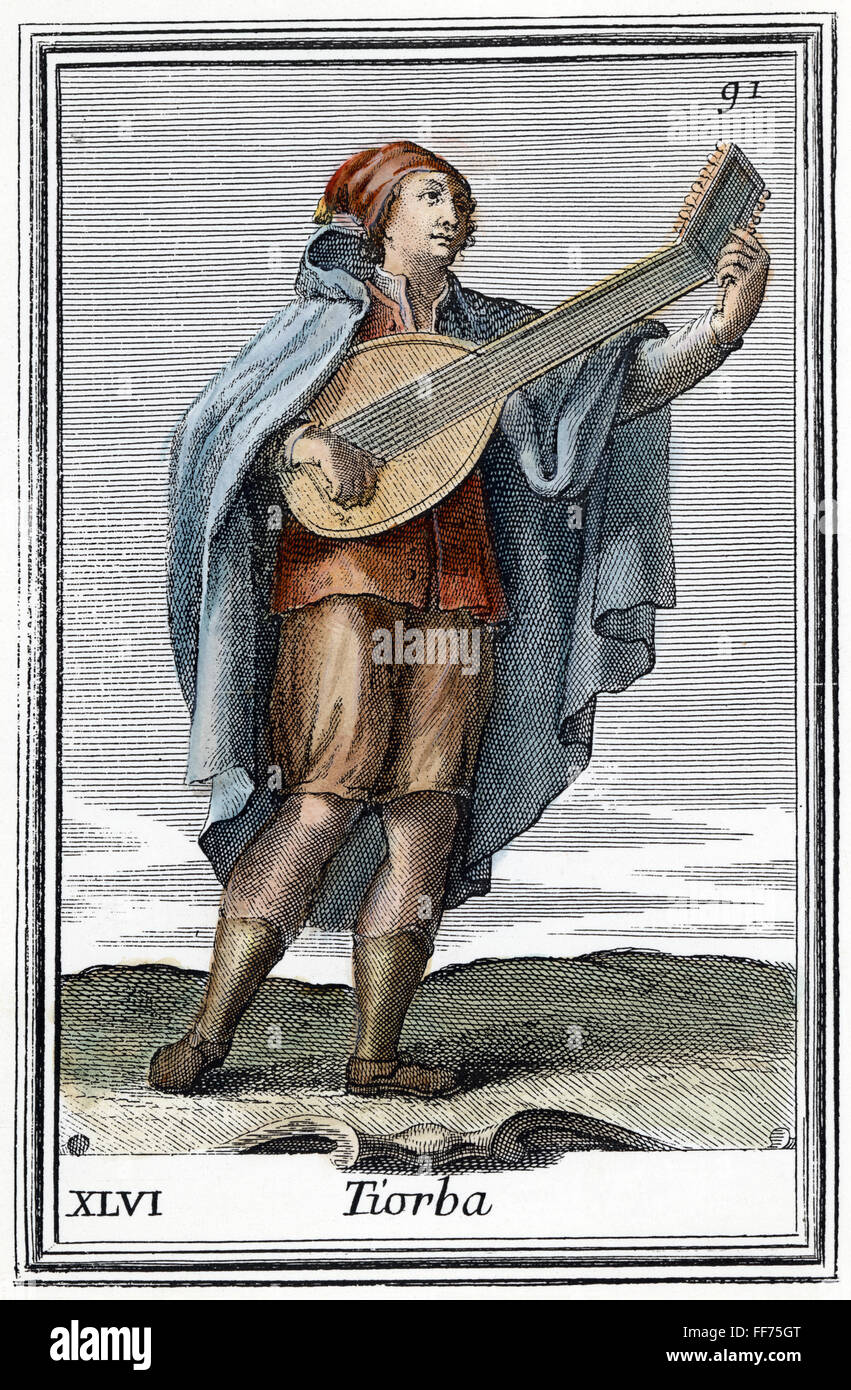 LAUTE, 1723. /nCopper Gravur, 1723, durch Arnold van Westerhout. Stockfoto