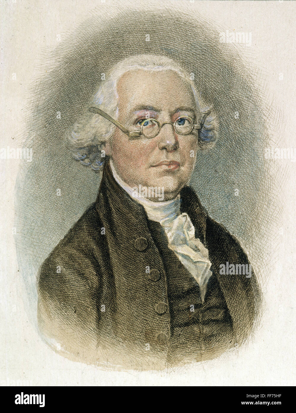 JAMES WILSON (1742-1798). /nAmerican Rechtsanwalt und Politiker: farbige Radierung, 1888, von Albert Rosenthal. Stockfoto