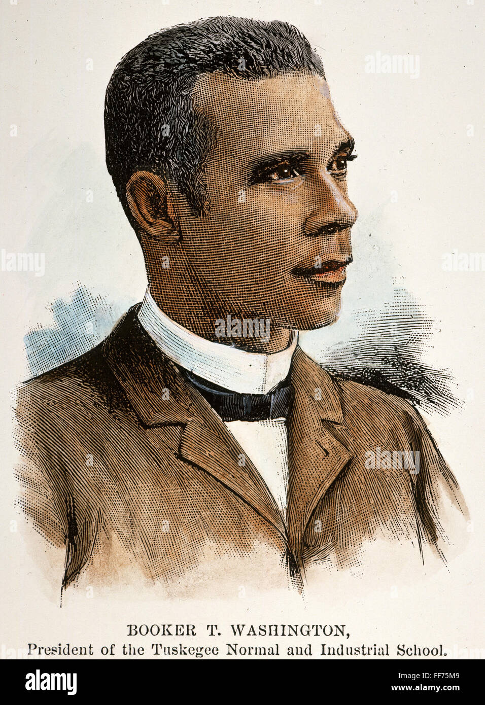 BOOKER T. WASHINGTON /n(1856-1915). US-amerikanischer Pädagoge. Amerikanische Linie Gravur, 1895. Stockfoto