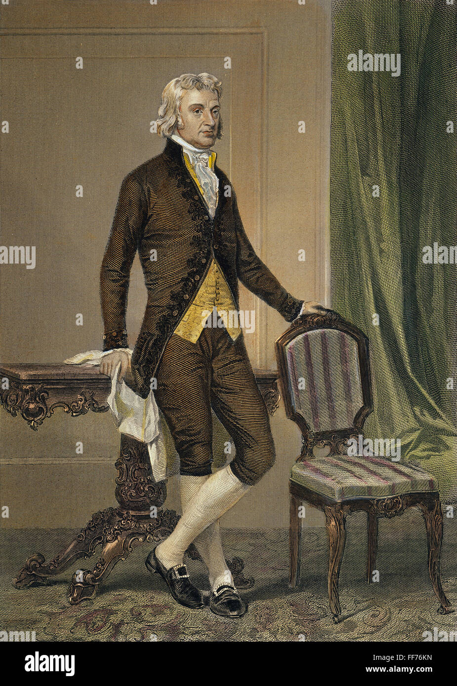 ROBERT R. LIVINGSTON /n(1746-1813). US-amerikanischer Jurist und Politiker. Farbe, Gravur, 1858. Stockfoto