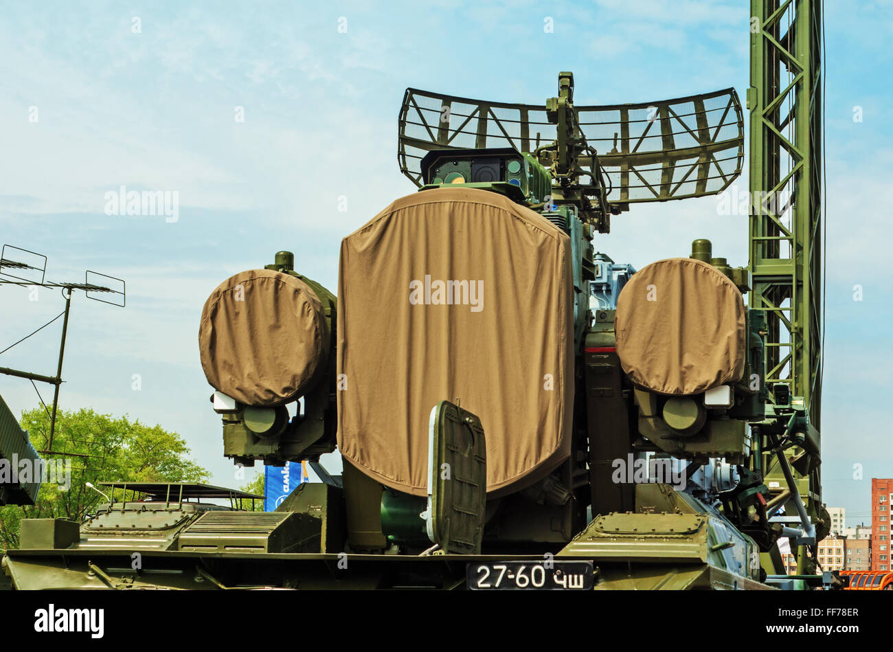5. belarussischen militärische Ausstellung MILEX 2009 - 19.-22. Mai 2009. Flak-Fahrzeug TELAR BAZ 5937 mit Osa-1 t (SA-8 Gecko). Stockfoto