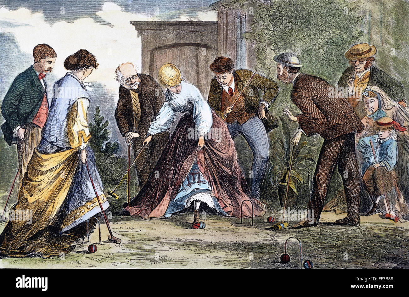 KROCKET, 1866. /nWood Gravur, amerikanisch, 1866. Stockfoto