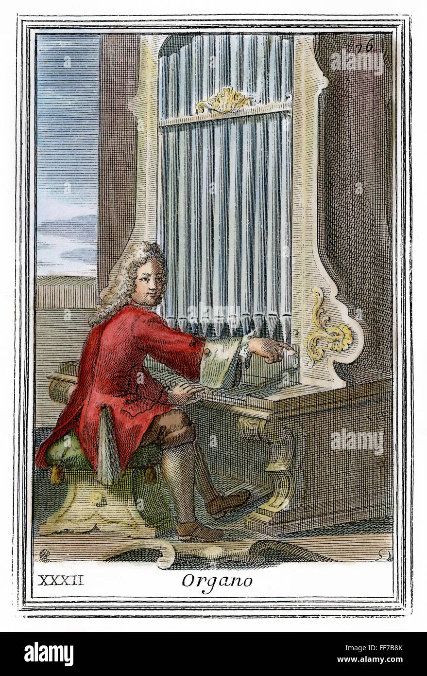 ORGEL, 1723. /nCopper Gravur, 1723, durch Arnold van Westerhout. Stockfoto