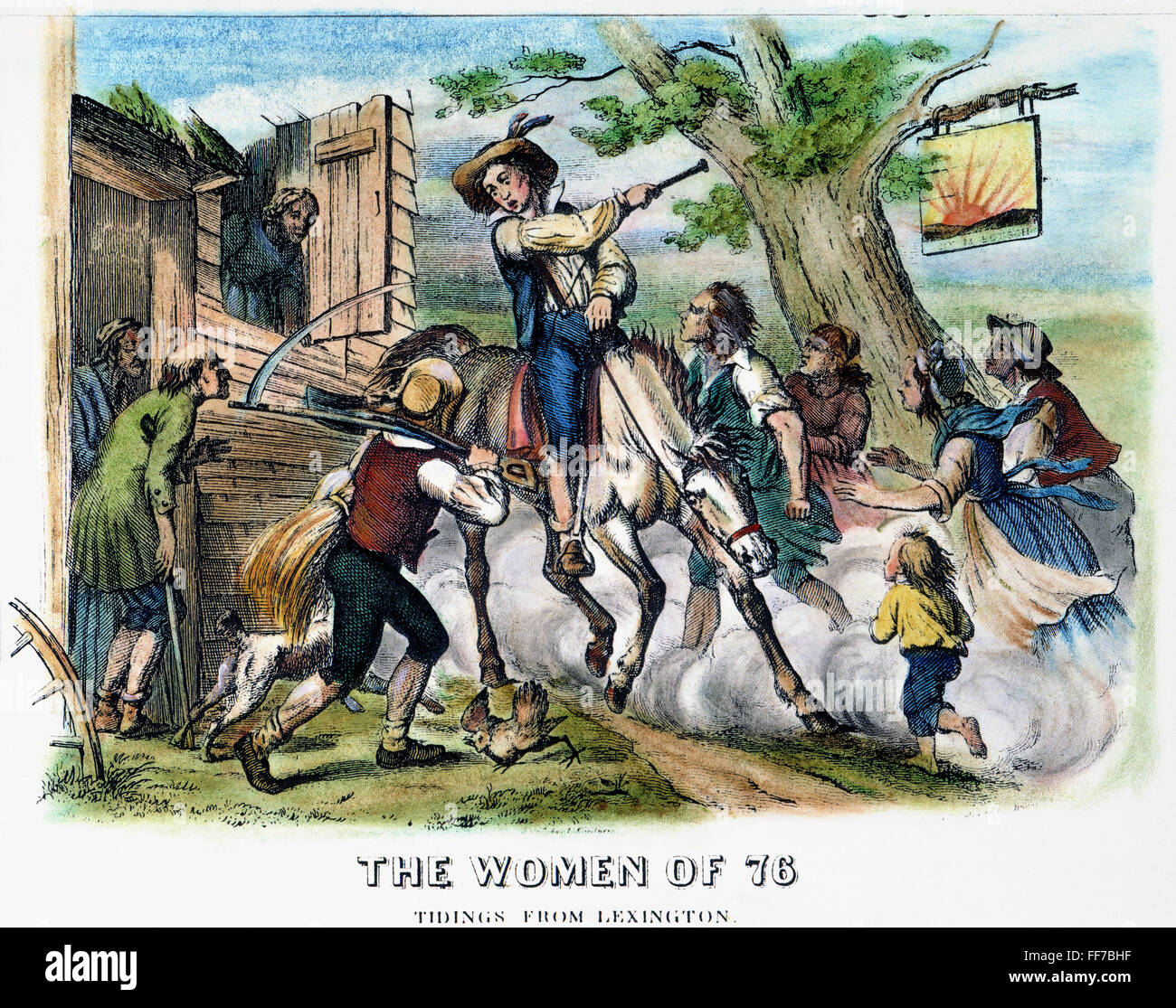 SYBIL LUDINGTON, 1777. / nDie 17-jährige Rallye der Kolonialmiliz am 26. April 1777. Line-Gravur, c1850. Stockfoto