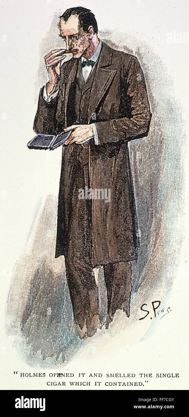 SHERLOCK HOLMES. /nSherlock Holmes. Zeichnung von Sidney Paget für Doyle "die Abenteuer des ansässigen Patienten" 1893. Stockfoto