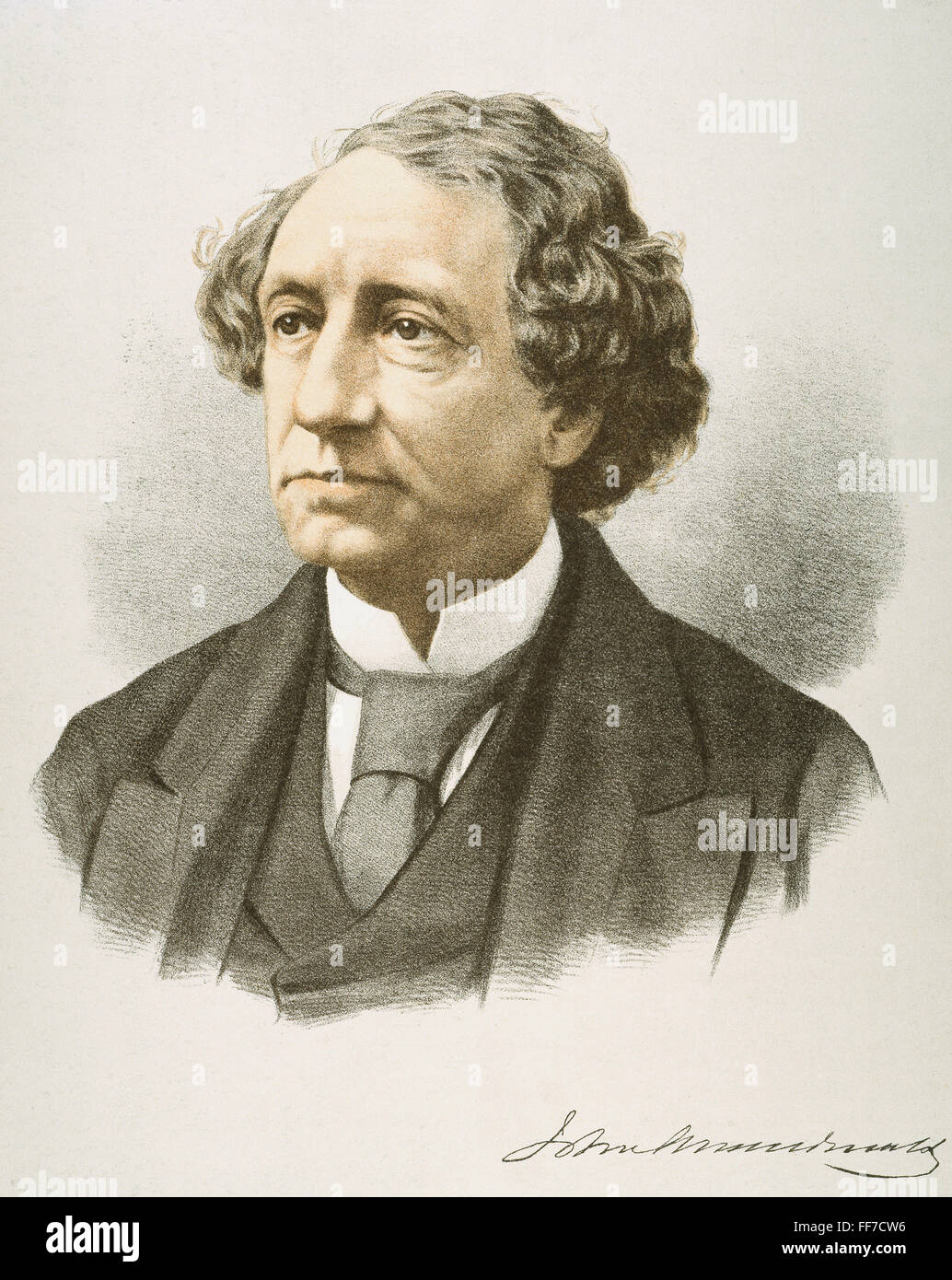 JOHN ALEXANDER MacDONALD /n(1815-1891). Kanadischer Politiker. Lithographie, 19. Jahrhundert. Stockfoto