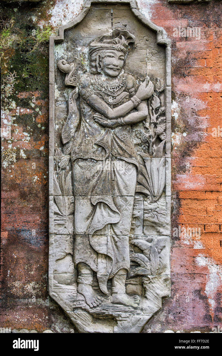 Flachrelief, Pura Luhur Batukaru Tempel, Bali, Indonesien Stockfoto