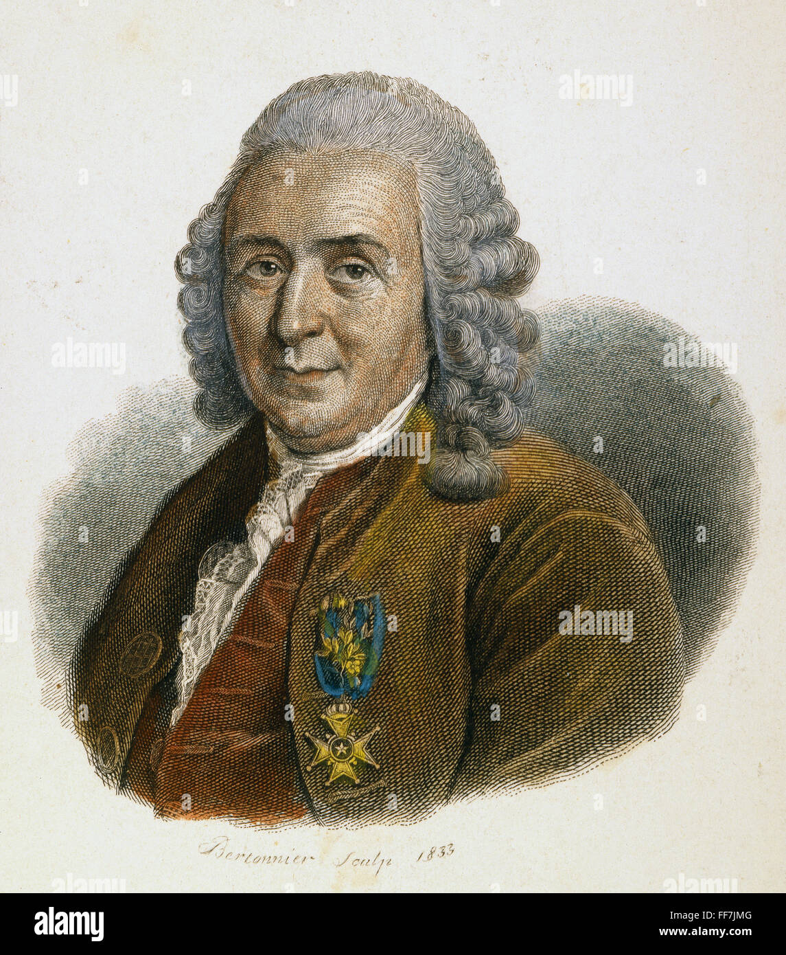 CAROLUS LINNAEUS (1707-1778). /nSwedish Botaniker. Stahl, Gravur, Französisch, 1833. Stockfoto