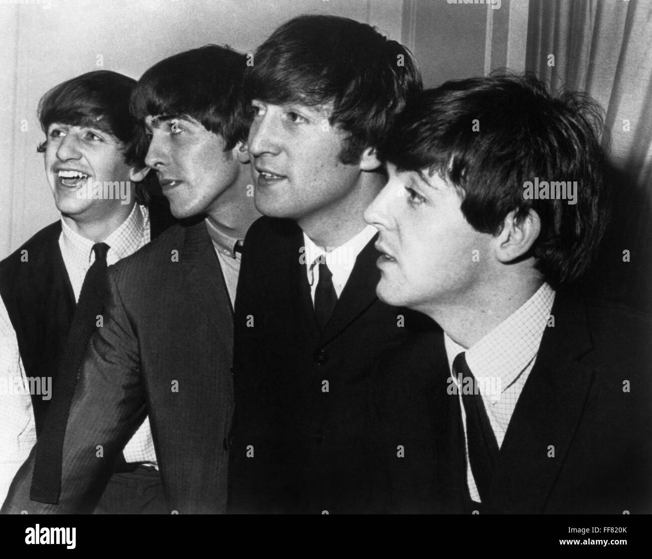 DIE BEATLES. /nFrom von links nach rechts: Paul McCartney, Ringo Starr, George Harrison und John Lennon. Stockfoto