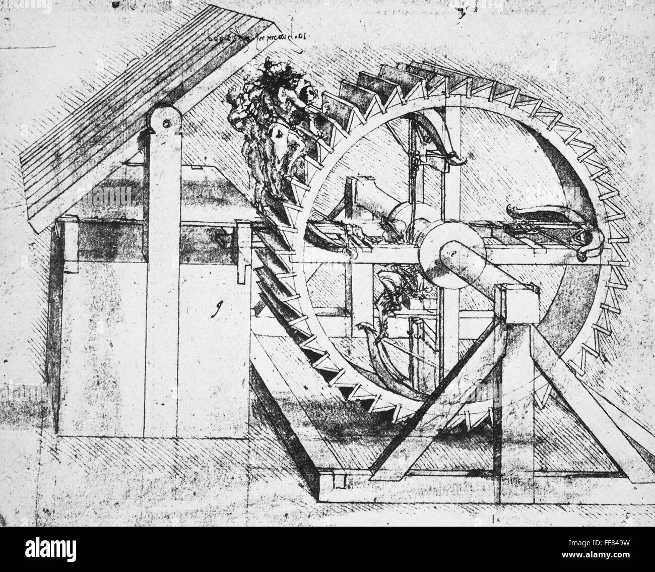 Erfindung Von Leonardo Da Vinci LEONARDO: ERFINDUNG. /nDesign für eine schnelle schießen Armbrust von