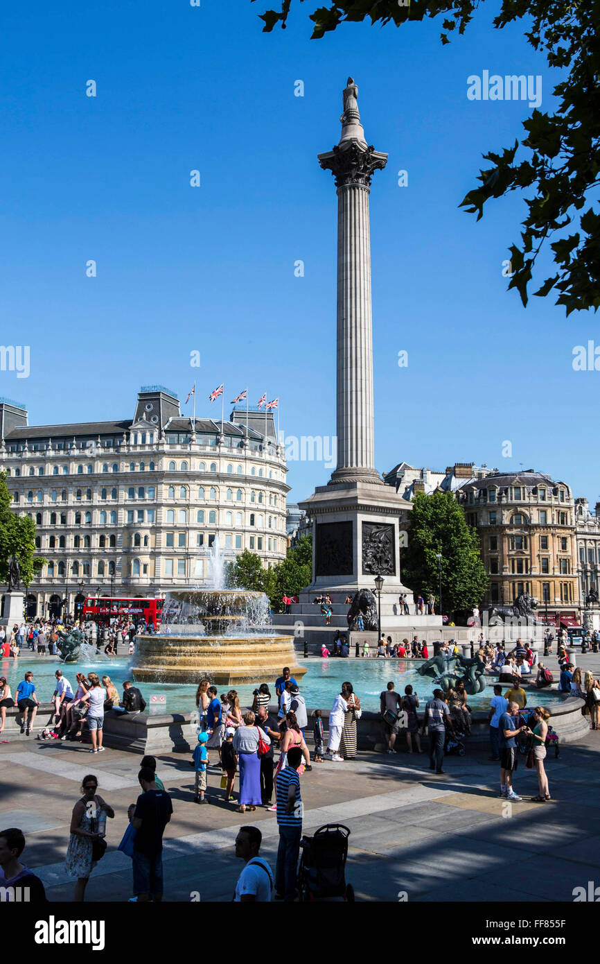 Trafalgar Square in London. Stockfoto