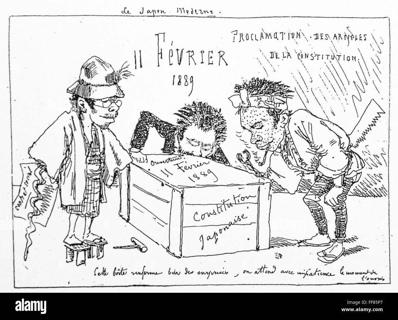 Karikatur von Georges Ferdinand Bigot (1860-1927) Verfassung. 1889. Stockfoto