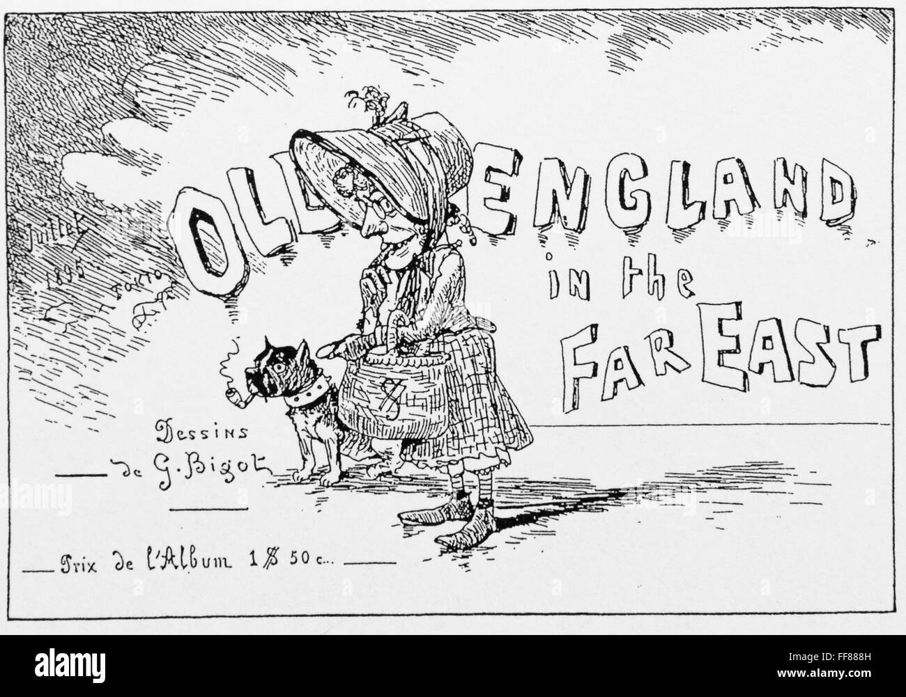 Karikatur von Georges Ferdinand Bigot (1860-1927) Deckung des alten England im Fernen Osten. 1895. Stockfoto
