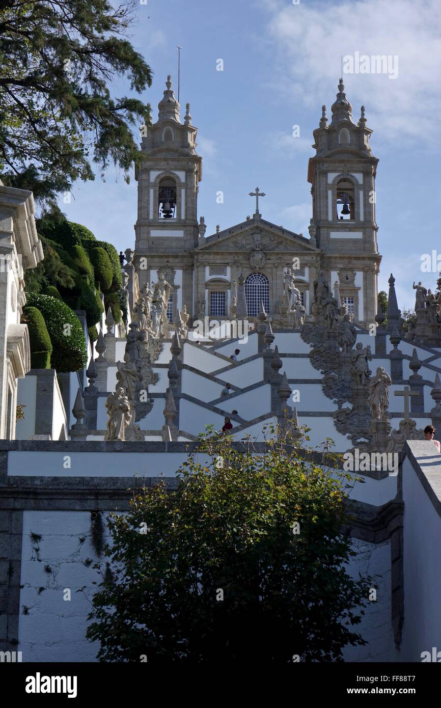 Bom Jesus do Monte, "Guten Jesus des Mount", Braga, Portugal. Stockfoto