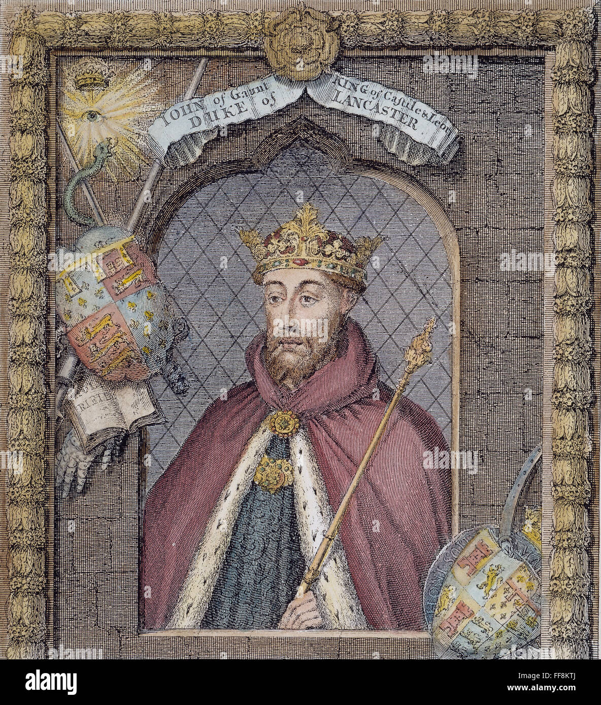 JOHN OF GAUNT (1340-1399). /nDuke von Lancaster. Linie, Gravur, 1736, durch George Vertue. Stockfoto