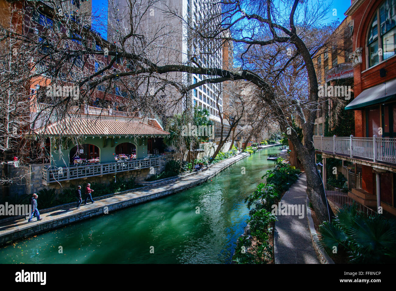 Fluss Fuß San Antonio Riverwalk winter Stockfoto