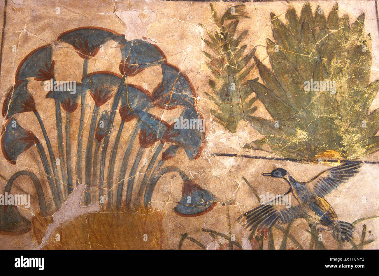 Fresken aus dem Tempel des Echnaton, ägyptische Antiquitätenmuseum, Kairo, Ägypten, Afrika Stockfoto